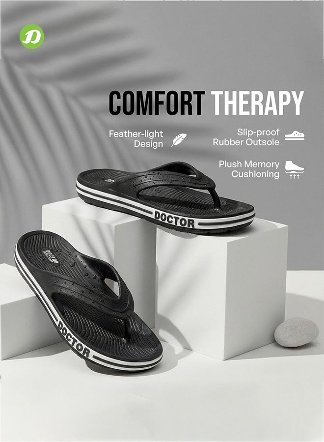 DOCTOR EXTRA SOFT شباشب دكتور إكسترا سوفت الرجالية الكلاسيكية والعصرية ذات النعل المريح بتقنية الضغط الإبري للبالغين | مريحة وخفيفة الوزن | أنيقة ومضادة للانزلاق | شباشب يومية مقاومة للماء للرجال/الأولاد D-553 - Image 3